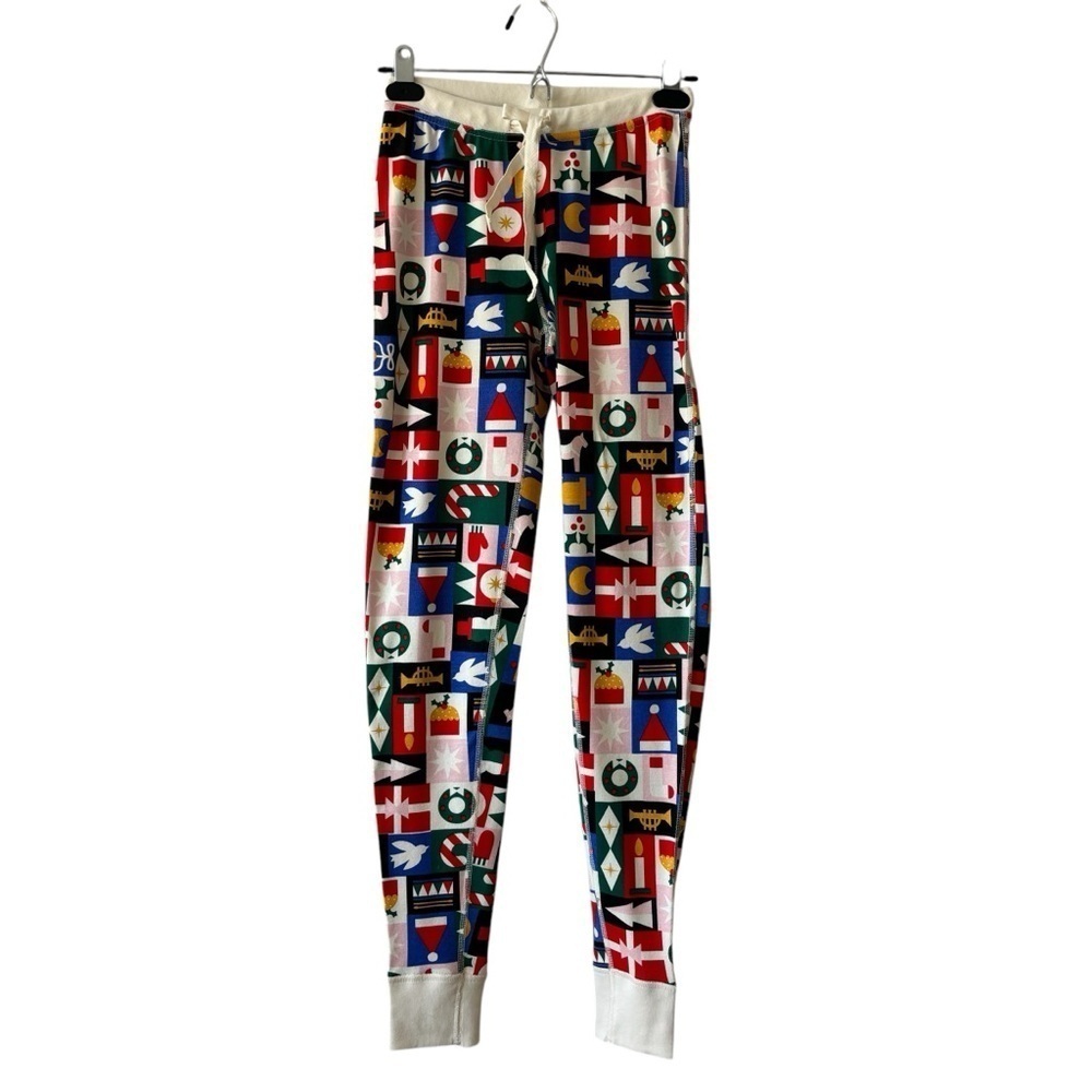 Hanna Andersson Adult Christmas Print Long John Pajama Pants Organic Cotton XS